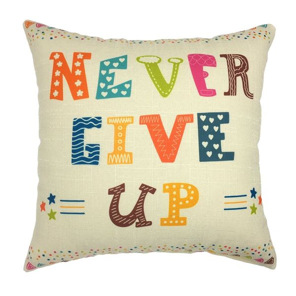 flax square decorative throw pillow case cushion cover 18x18 inch never give up
flax square decorative throw pillow case cushion cover 18x18 inch never give up