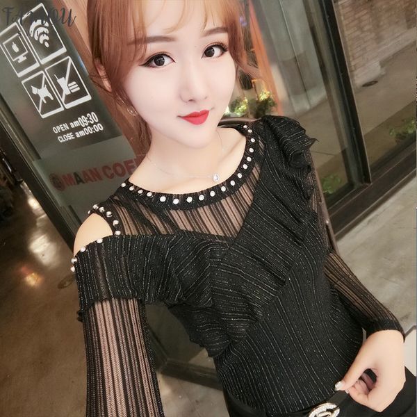 fashion korean off shoulder rivet ruffles tshirt 2020 new autumn winter long sleeve slim clothes camiseta letter mujer t98106, White
fashion korean off shoulder rivet ruffles tshirt 2020 new autumn winter long sleeve slim clothes camiseta letter mujer t98106, White