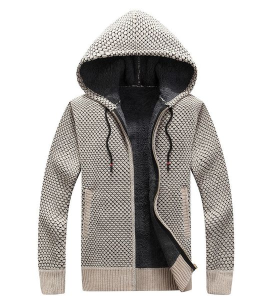 2019 winter thick sweaters jacket male solid color slim fit wool fur sweater outerwear autumn new men's hooded sweater coat, White;black
2019 winter thick sweaters jacket male solid color slim fit wool fur sweater outerwear autumn new men's hooded sweater coat, White;black