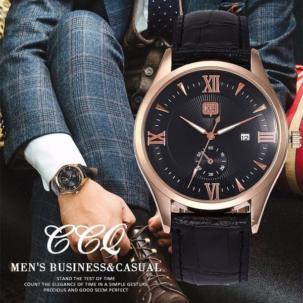 ccq watches brand men watch business waterproof quartz men's wrist watch clock relogio masculino, Slivery;brown
ccq watches brand men watch business waterproof quartz men's wrist watch clock relogio masculino, Slivery;brown