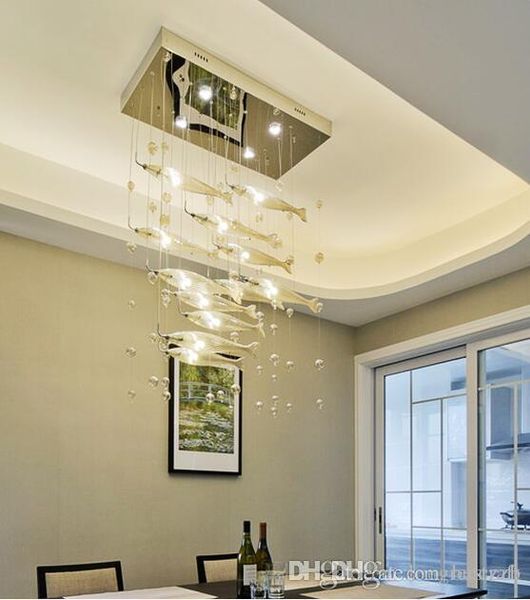 Modern Crystal Pendant Light Rectangle Hanging Lamps Fixtures Creative Fish Droplight for Bedroom Living Room Decor
Modern Crystal Pendant Light Rectangle Hanging Lamps Fixtures Creative Fish Droplight for Bedroom Living Room Decor