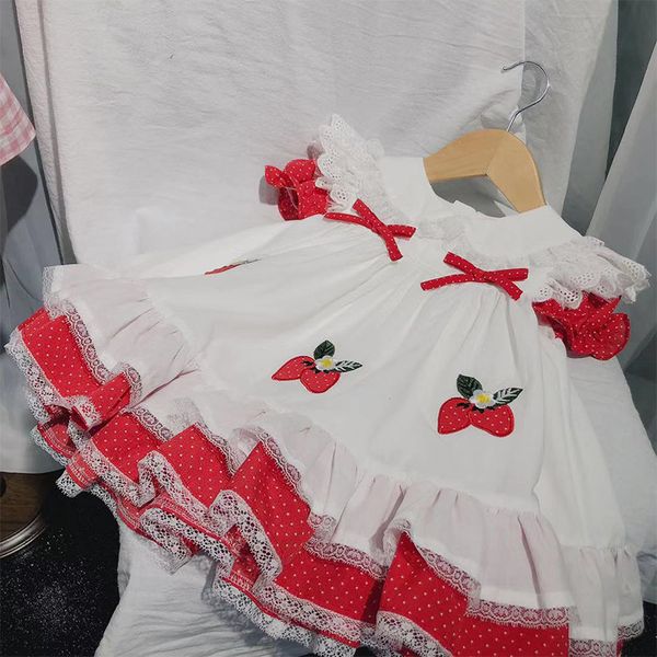 baby girl designer clothing dress spain style boutique sleveless white starwberry design girl dress summer 100% cotton girl clothes dress, Red;yellow
baby girl designer clothing dress spain style boutique sleveless white starwberry design girl dress summer 100% cotton girl clothes dress, Red;yellow