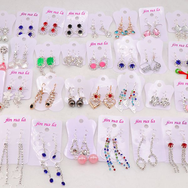 fashion 30pairs/lot cute crystal mixed dangle drop earrings for women gift party jewelry earrings, Silver
fashion 30pairs/lot cute crystal mixed dangle drop earrings for women gift party jewelry earrings, Silver