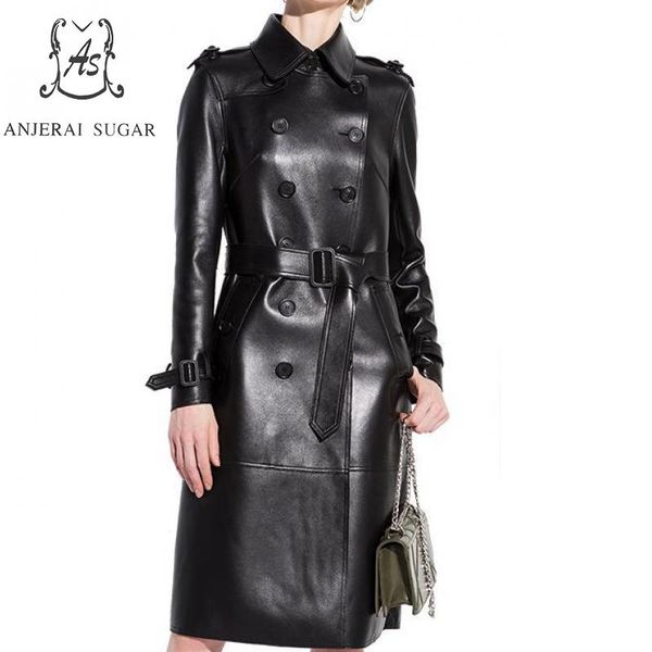 winter autumn women sheepskin genuine leather jacket black slim double-breasted jaqueta couro feminina long windbreak coat
winter autumn women sheepskin genuine leather jacket black slim double-breasted jaqueta couro feminina long windbreak coat