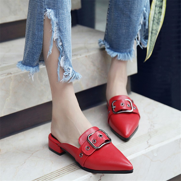emmaking mules shoes pointed toe solid color buckle elegant ladies square heels fashion casual shoes sandals hipping, Black
emmaking mules shoes pointed toe solid color buckle elegant ladies square heels fashion casual shoes sandals hipping, Black