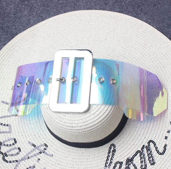 2019 new style catwalk style silver generous buckle laser illusion color pvc gas eye belt waist, Black;brown
2019 new style catwalk style silver generous buckle laser illusion color pvc gas eye belt waist, Black;brown