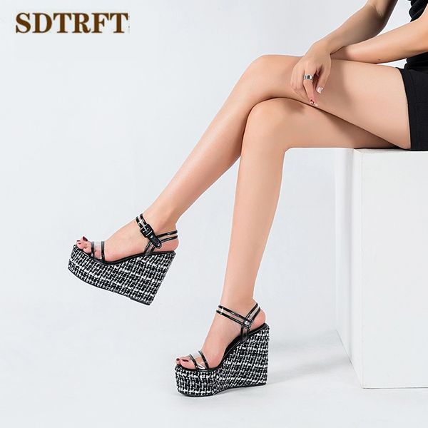 sdtrft shoes woman 13cm wedges stiletto pumps female transparent buckle sandals high heelswoven shoes sandalias de salto alto, Black
sdtrft shoes woman 13cm wedges stiletto pumps female transparent buckle sandals high heelswoven shoes sandalias de salto alto, Black