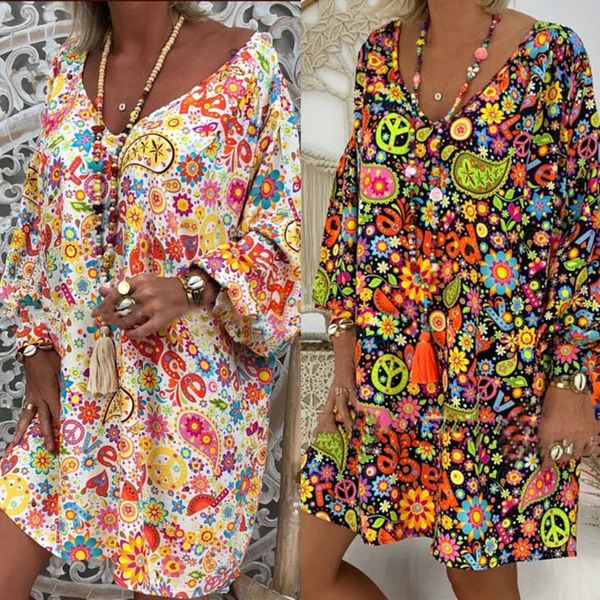 floral print plus size women dress long sleeve summer dress 2020 casual v-neck mini womens dresses casual summer sukienki, Black;gray
floral print plus size women dress long sleeve summer dress 2020 casual v-neck mini womens dresses casual summer sukienki, Black;gray