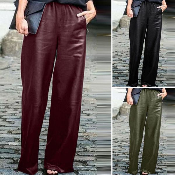 women's wide leg trousers zanzea 2020 elegant faux leather pant casual elastic waist long pantalon female black plus size turnip, Black;white
women's wide leg trousers zanzea 2020 elegant faux leather pant casual elastic waist long pantalon female black plus size turnip, Black;white
