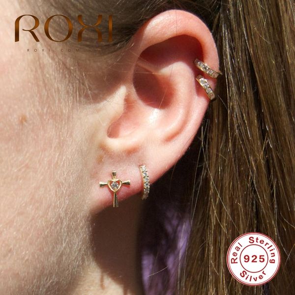 roxi 925 sterling silver stud earrings for women cool moon star heart pin cross v-shape cartilage earring zircon brincos jewelry, Golden;silver
roxi 925 sterling silver stud earrings for women cool moon star heart pin cross v-shape cartilage earring zircon brincos jewelry, Golden;silver