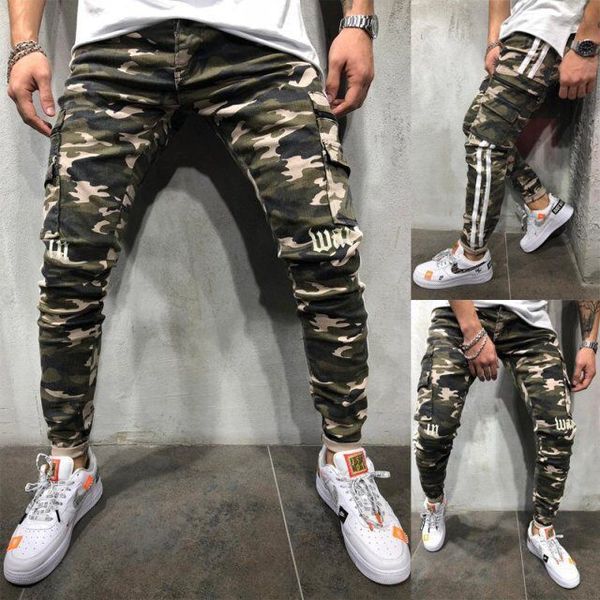 2020 designed for the new men's jeans multi-pocket slim-fitting tight foot mouth side web camouflage feet pants nk77, Blue
2020 designed for the new men's jeans multi-pocket slim-fitting tight foot mouth side web camouflage feet pants nk77, Blue