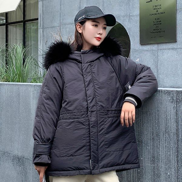 down jacket women 2020 winter coat parkas fur hoodded outwear winter women's warm thicken cotton jackets coats overcoat, Black
down jacket women 2020 winter coat parkas fur hoodded outwear winter women's warm thicken cotton jackets coats overcoat, Black
