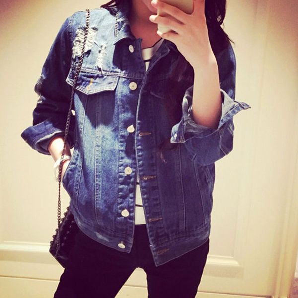 harajuku pocket jeans coat women 2019 autumn new vintage coats hollow out denim jackets streetwear lapel collar windbreaker coat, Black;brown
harajuku pocket jeans coat women 2019 autumn new vintage coats hollow out denim jackets streetwear lapel collar windbreaker coat, Black;brown