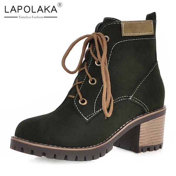 lapolaka new fashion 2020 chunky heels ankle boots women shoes lace up add fur office lady shoes woman boots female, Black
lapolaka new fashion 2020 chunky heels ankle boots women shoes lace up add fur office lady shoes woman boots female, Black