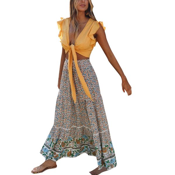 2020 ladies boho floral maxi dress high waist chiffon flower print jersey gypsy long maxi full skirt loose skirts, Black
2020 ladies boho floral maxi dress high waist chiffon flower print jersey gypsy long maxi full skirt loose skirts, Black