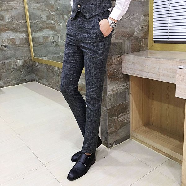 2019 new men's fashion boutique plaid formal business suit pants / mens slim casual suit pants male trousers, White;black
2019 new men's fashion boutique plaid formal business suit pants / mens slim casual suit pants male trousers, White;black