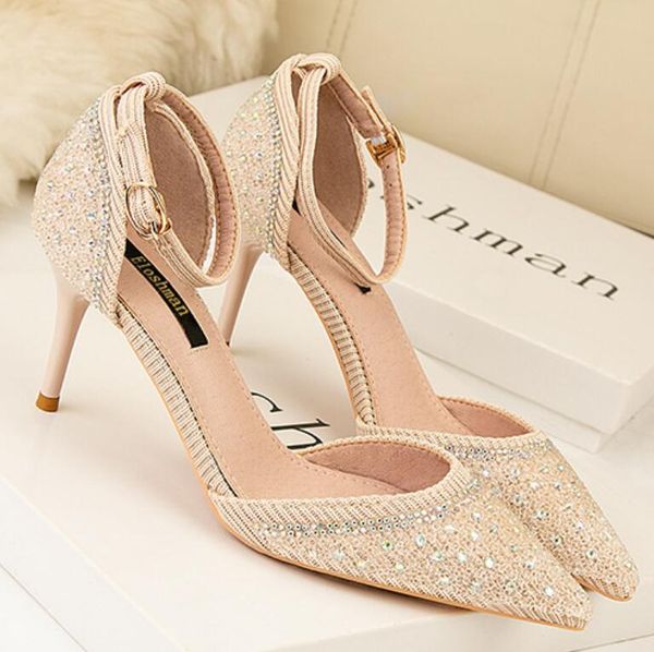 the summer edition the new korean version of the fashion rhinestone pointed high heels women's shoes with high heels and hollow stri, Black
the summer edition the new korean version of the fashion rhinestone pointed high heels women's shoes with high heels and hollow stri, Black