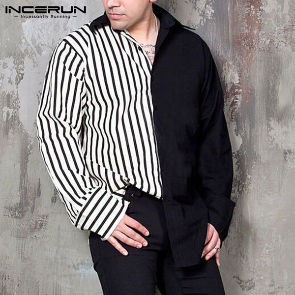 incerun повседневная мужчины рубашка с длинным рукавом полосатой лоскутная chic отворотом воротник кнопка личностные рубашки марка камиза ma, White;black
incerun повседневная мужчины рубашка с длинным рукавом полосатой лоскутная chic отворотом воротник кнопка личностные рубашки марка камиза ma, White;black