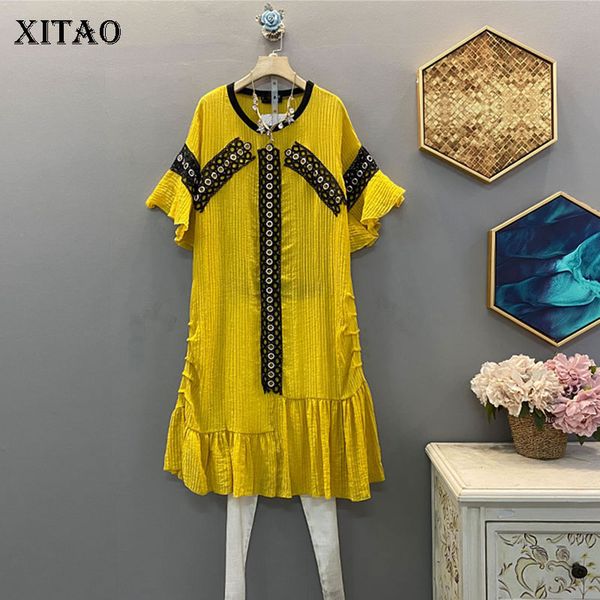 xitao korean style plus size women dress loose trend ruffle sleeve o neck trend dresses summer women clothes 2020 new xj4501, Black;gray
xitao korean style plus size women dress loose trend ruffle sleeve o neck trend dresses summer women clothes 2020 new xj4501, Black;gray