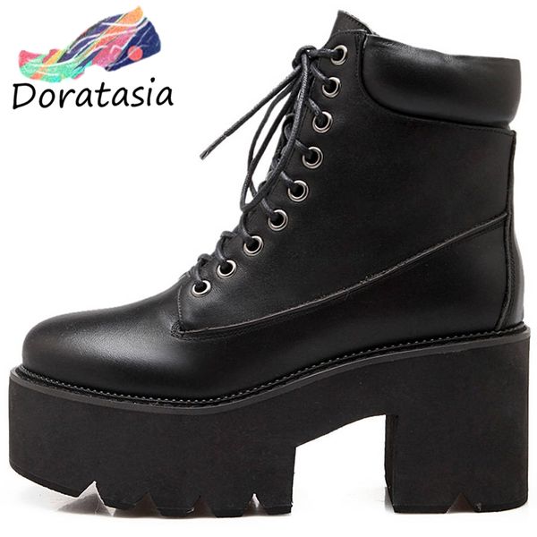 brand design 2019 genuine leather platform ankle boots woman shoes fashion square high heels women boots female shoes, Black
brand design 2019 genuine leather platform ankle boots woman shoes fashion square high heels women boots female shoes, Black