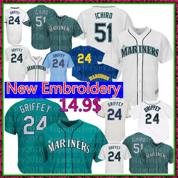 Seattle Ichiro Suzuki Mariners Jersey Cool Base White Green Jersey 24 Ken Griffey Jr. Baseball Jerseys Retro FlexBase 51 2020
Seattle Ichiro Suzuki Mariners Jersey Cool Base White Green Jersey 24 Ken Griffey Jr. Baseball Jerseys Retro FlexBase 51 2020