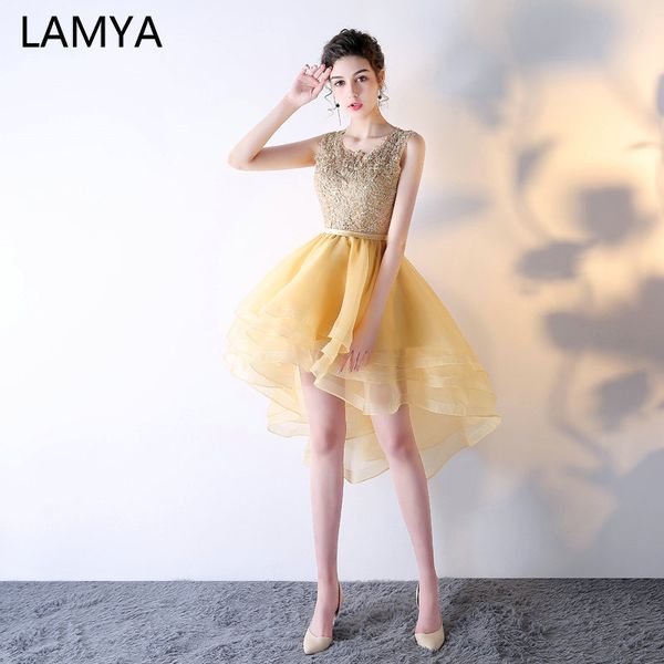 party dresses lamya elegant gold high low cocktail customized evening dress short front long back gown 2021 vestidos de festa, White;black
party dresses lamya elegant gold high low cocktail customized evening dress short front long back gown 2021 vestidos de festa, White;black
