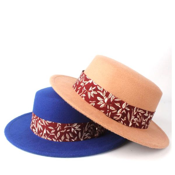 men women flat fedora hat with peaceful leaves ribbon winter jazz hat wide brim churchin fascinator size 56-58cm, Blue;gray
men women flat fedora hat with peaceful leaves ribbon winter jazz hat wide brim churchin fascinator size 56-58cm, Blue;gray