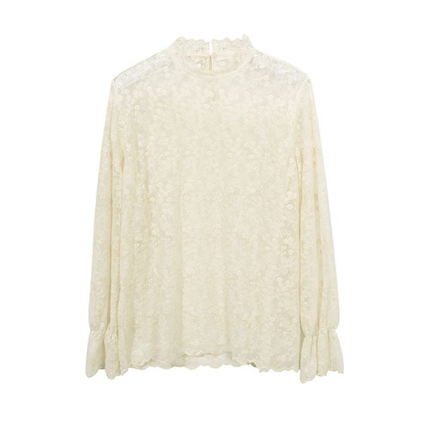 perhaps u women stand collar lace long sleeve embroidery floral beige see through blouse b0416, White
perhaps u women stand collar lace long sleeve embroidery floral beige see through blouse b0416, White
