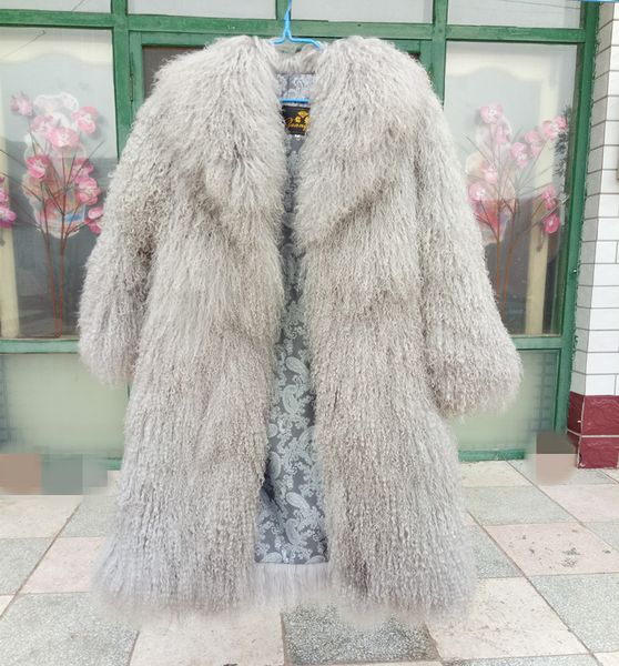 

2019 new real mongolia sheep fur coat women full pelt sheep fur jacket winter coat customized plus size f1061, Black