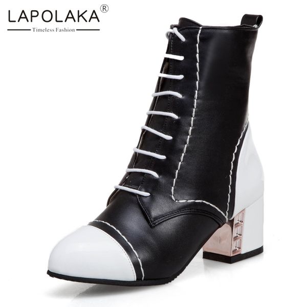 lapolaka 2020 plus size 32-48 new fashion ins ankle boots women shoes chunky heels lace up add fur warm winter shoes woman, Black
lapolaka 2020 plus size 32-48 new fashion ins ankle boots women shoes chunky heels lace up add fur warm winter shoes woman, Black