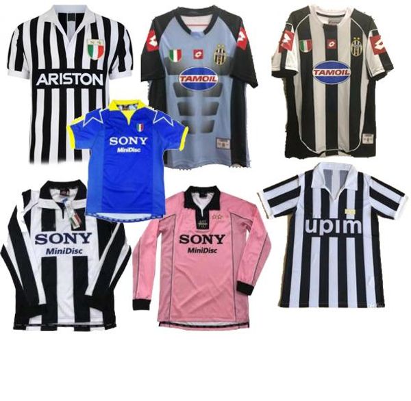 pink 1997 juventus 02 03 zidane retro soccer jerseys del piero 97 98 jersey inzaghi deschamps football shirts black blue long sleeve 95 96, Black;yellow