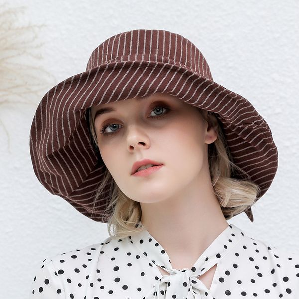new women's hat striped pure fashion wild cotton fisherman hat ladies summer travel sun hat, Blue;gray
new women's hat striped pure fashion wild cotton fisherman hat ladies summer travel sun hat, Blue;gray