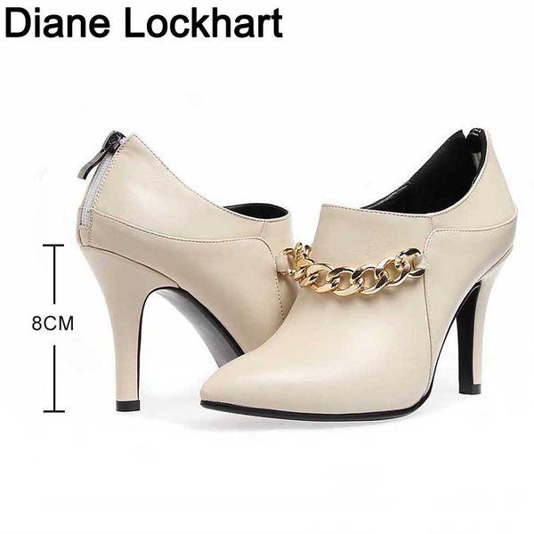 booties women metal chains ankle boots thin heels shoes fashion spring autumn ladies shoes white red high heels zapatos mujer, Black
booties women metal chains ankle boots thin heels shoes fashion spring autumn ladies shoes white red high heels zapatos mujer, Black