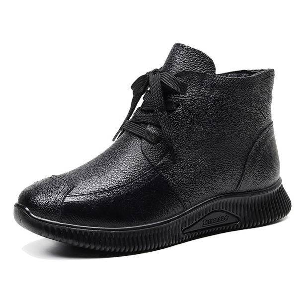 2019 new lace-up light warm shoes winter boots casual shoes woman ankle boots flat genuine leather women, Black
2019 new lace-up light warm shoes winter boots casual shoes woman ankle boots flat genuine leather women, Black
