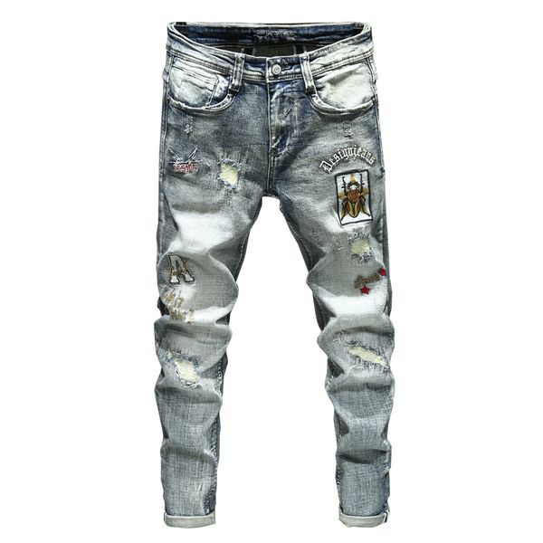 povote 2020 new brand american fashion brand retro jeans men's slim fashion trend casual long pants korean slim trend, Blue
povote 2020 new brand american fashion brand retro jeans men's slim fashion trend casual long pants korean slim trend, Blue
