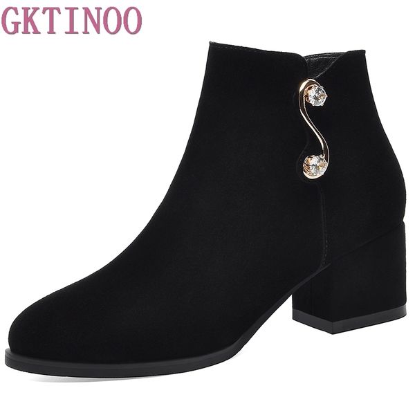 gktinoo brand fashion genuine leather women short boots cow suede ankle boots pointed toe autumn shoes women, Black
gktinoo brand fashion genuine leather women short boots cow suede ankle boots pointed toe autumn shoes women, Black