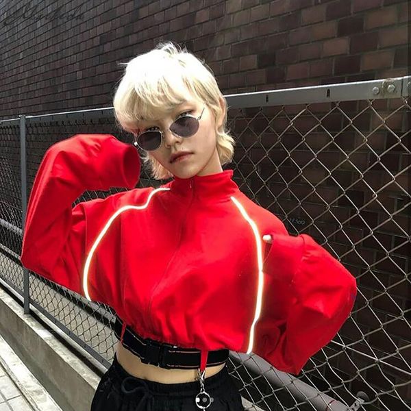 macheda autumn new red bomber jacket women long sleeve basic reflective stripes coat casual outerwear bomber jacket, Black;brown
macheda autumn new red bomber jacket women long sleeve basic reflective stripes coat casual outerwear bomber jacket, Black;brown