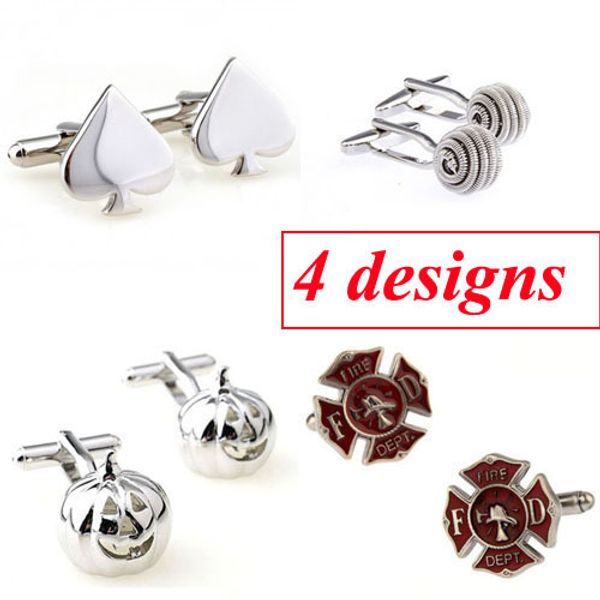 4 designs men's fashion cufflink fire card a pumpkin spring cuff link ing, Silver;golden
4 designs men's fashion cufflink fire card a pumpkin spring cuff link ing, Silver;golden