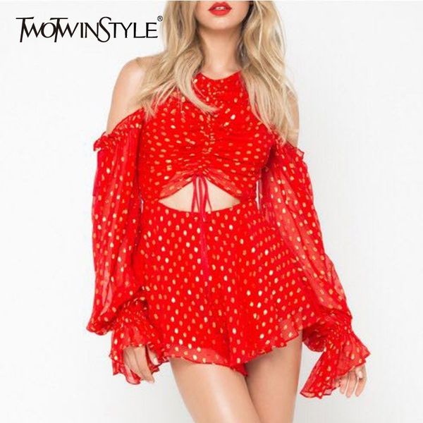 twotwinstyle off shoulder playsuit for women v neck long sleeve lace up high waist hollow out jumpsuits women 2019 spring, Black;white
twotwinstyle off shoulder playsuit for women v neck long sleeve lace up high waist hollow out jumpsuits women 2019 spring, Black;white