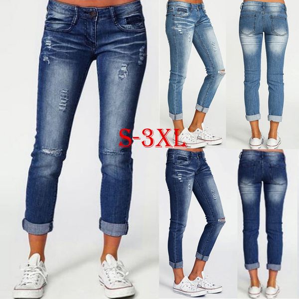 spring fashion jeans women denim middle-waisted vintage buttons jeans ladies pencil pants worn-out style trousers g3, Blue
spring fashion jeans women denim middle-waisted vintage buttons jeans ladies pencil pants worn-out style trousers g3, Blue