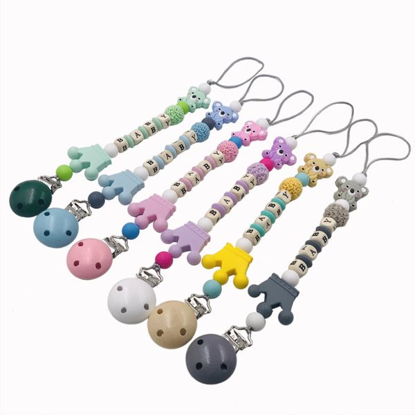 1pcs pink silicone letter name baby pacifier clips crochet beads silicone koala pacifier chain holder baby shower toys gifts 
1pcs pink silicone letter name baby pacifier clips crochet beads silicone koala pacifier chain holder baby shower toys gifts