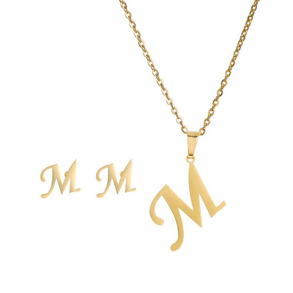 initial letter stainless steel jewelry set female gold alphabet chain pendant necklace earring for women wedding fashion jewelry, Silver
initial letter stainless steel jewelry set female gold alphabet chain pendant necklace earring for women wedding fashion jewelry, Silver