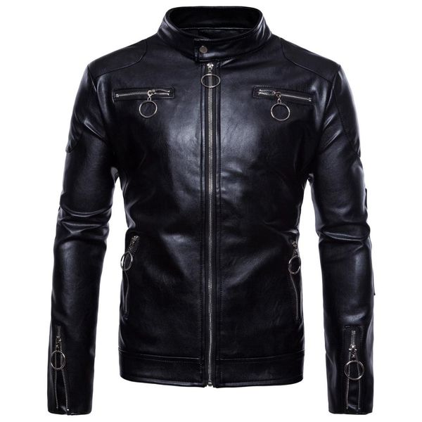 autumn winter men casual zipper pu leather jacket motorcycle leather jacket men biker streetwear mens bomber jackets coat, Black
autumn winter men casual zipper pu leather jacket motorcycle leather jacket men biker streetwear mens bomber jackets coat, Black