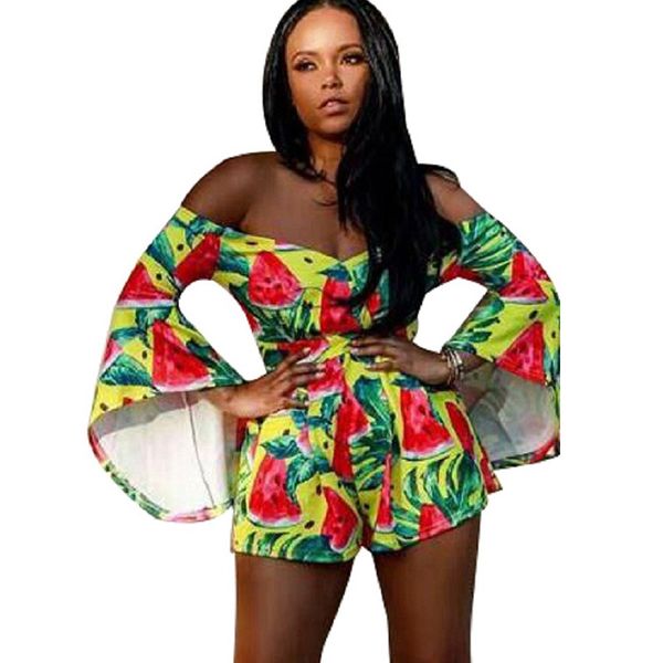 off the shoulder v neck summer bodysuits women flare sleeve watermelon print beach playsuit female overalls jumpsuit shorts, Black;white
off the shoulder v neck summer bodysuits women flare sleeve watermelon print beach playsuit female overalls jumpsuit shorts, Black;white
