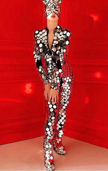2019 women girls mirror costumes mirror man suit for nightclub stage performance, Black;red
2019 women girls mirror costumes mirror man suit for nightclub stage performance, Black;red