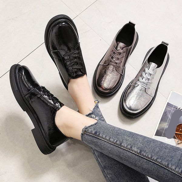 round toe womens derby shoes all-match british style casual female sneakers flats 2019 fashion women's leather retro cross, Black
round toe womens derby shoes all-match british style casual female sneakers flats 2019 fashion women's leather retro cross, Black
