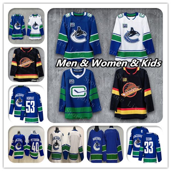 2019 black vancouver canucks hockey elias pettersson bo horvat daniel sedin henrik sedin brock boeser virtanen jerseys men women youth, Black;red
2019 black vancouver canucks hockey elias pettersson bo horvat daniel sedin henrik sedin brock boeser virtanen jerseys men women youth, Black;red