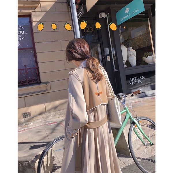 windbreaker female long section autumn new spring and autumn coat female trench coat for women, Tan;black
windbreaker female long section autumn new spring and autumn coat female trench coat for women, Tan;black