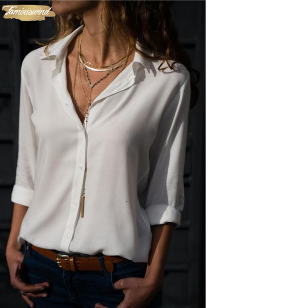 long women deep v button sleeve chiffon ladies office shirts turndown collar loose plus size camisa feminina ez*, White
long women deep v button sleeve chiffon ladies office shirts turndown collar loose plus size camisa feminina ez*, White