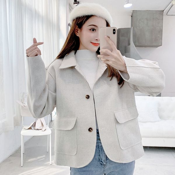2019 new vintage women wool blends loose slim brief paragraph about double woolen cloth coat coats outerwear brown 7062, Black
2019 new vintage women wool blends loose slim brief paragraph about double woolen cloth coat coats outerwear brown 7062, Black